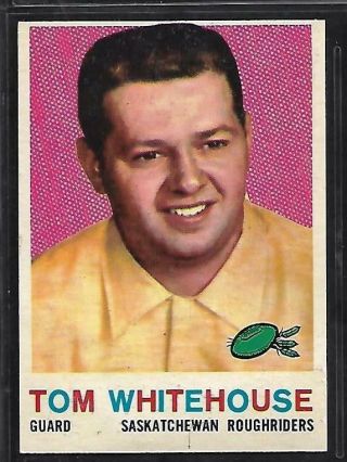 1959 Topps Cfl Football: 85 Tom Whitehouse Rc,  Saskatchewan Roughriders