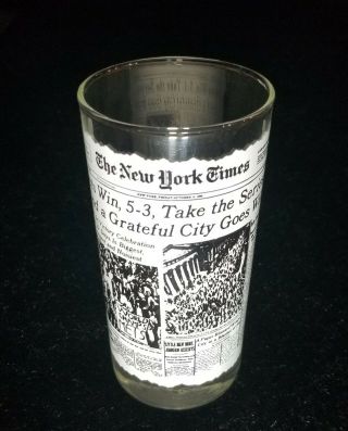 1969 York Mets World Series Vtg York Times Glass Cup Mug