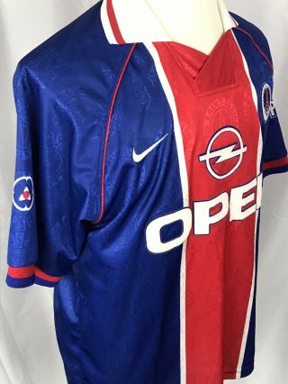 Vintage Nike PSG Paris Saint Germaine Soccer Jersey Size Large OPEL 3