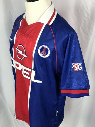 Vintage Nike PSG Paris Saint Germaine Soccer Jersey Size Large OPEL 4