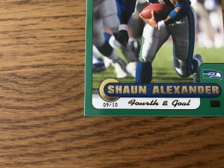 2000 Pacific Omega SHAUN ALEXANDER Fourth And Goal 9/10 Seattle Seahawks Rookie 2
