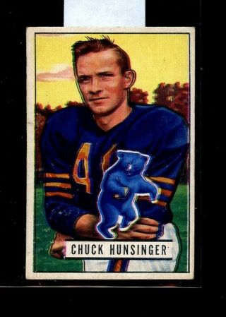 1951 Bowman 123 Chuck Hunsinger Bears Rookie Ex D020842