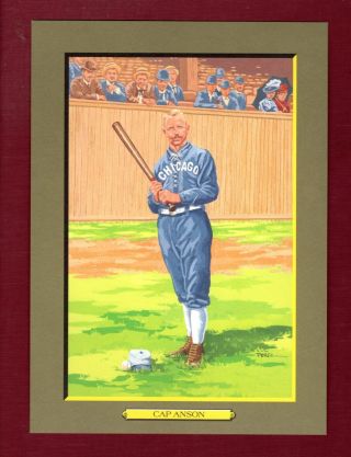 96 Cap Anson,  Cubs Perez - Steele T3 Turkey Red - Style Cabinet Card 1/5000 Issued
