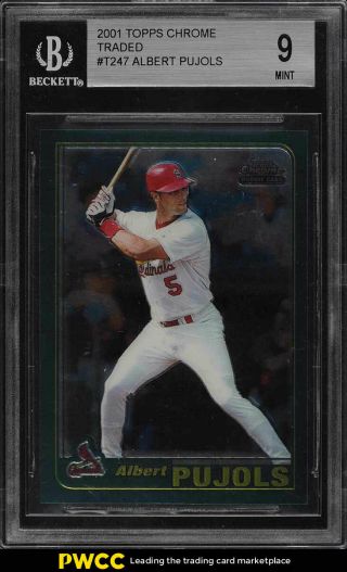 2001 Topps Chrome Traded Albert Pujols Rookie Rc T247 Bgs 9 (pwcc)