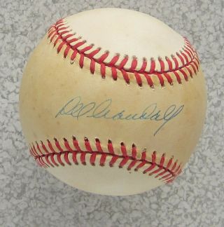 Del Crandall Braves Autograph Auto Signed Official N.  L.  Wm.  White Baseball Ball