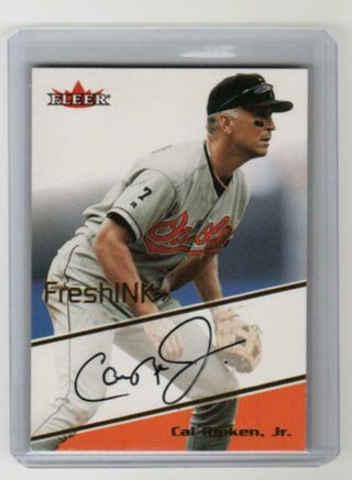 Cal Ripken,  Jr.  2000 Fleer Baseball Ssp Fresh Ink On Card Autograph Card Beauty