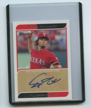 2012 Topps Mini Yu Darvish Autograph / Auto Texas Rangers