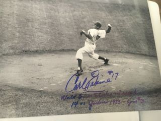 Carl Erskine 1953 Ws Strike Our Record Brooklyn Dodgers Signed 8x10 Photo
