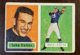 1957 Topps Football 138 John Johnny Unitas Baltimore Colts Rc Rookie Hof Nr