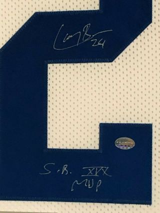 FRAMED DALLAS COWBOYS LARRY BROWN AUTOGRAPHED SIGNED INSCRIBED JERSEY GTSM HOLO 3