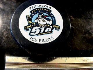 Official Game Puck Echl Pensacola Ice Pilots 5th Anniversary 1996 - 2000 Hockey