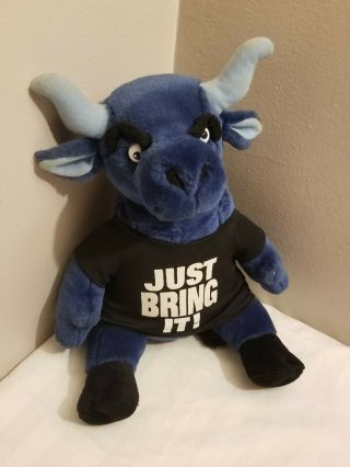 Wwe The Rock Just Bring It Blue Black Brahma Bull 11 " Tall Plush Stuffed Animal