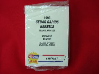 1993 Cedar Rapids Kernels Minor League Team Set Fleer Procards Fact.