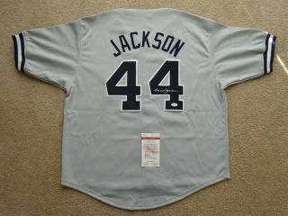 Reggie Jackson Signed Auto York Yankees Grey Jersey Jsa Autographed