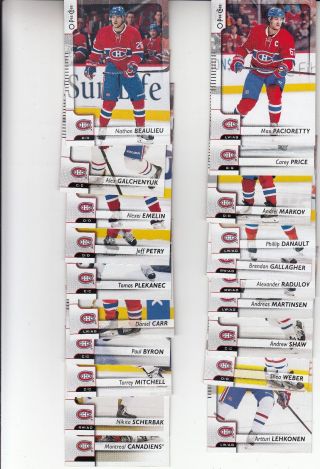 17/18 Opc Montreal Canadiens Team Set W/ Checklist And Rc - Price Scherbak Rc,