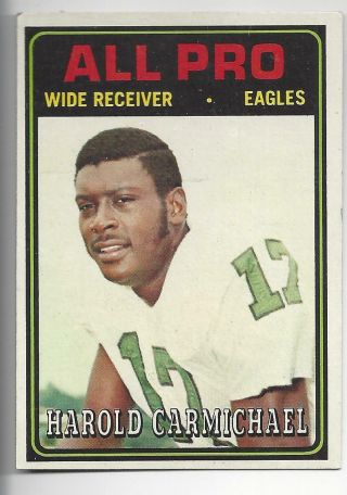 Vintage Harold Carmichael 1974 Topps Nfl Football Trading Card 121 Eagles