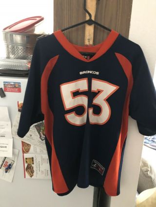 Bill Romanowski Denver Broncos Jersey Size Large Logo Athletic