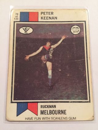 1974 Scanlens Afl Vfl Football Card - Melbourne Demons Peter Keenan 78