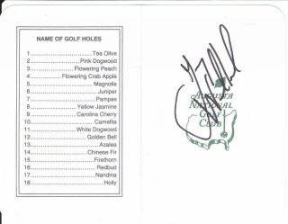 Gary Woodland Signed Augusta National Masters Scorecard