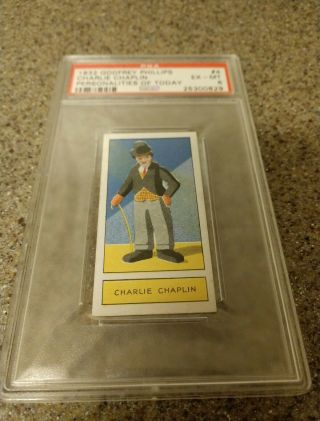 CHARLIE CHAPLIN 1932 GODFREY PHILLIPS 4 PSA EX - MT 6 3