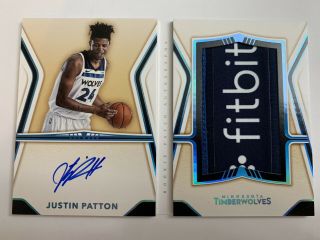 Justin Patton 17/18 Opulence Sponser Patch Booklet Rpa Rc Rookie 3/4