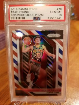 2018 Trae Young Panini Prizm Red White Blue Psa 10