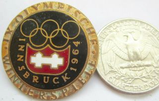 Old Olympic Pin Innsbruck Austria 1964 Brass Enamel