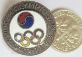 Old Olympic Pin Innsbruck Austria 1964 South Korea Noc Brass Enamel Screwback