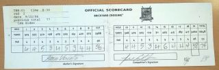 Pga Golf Brickyard Crossing Tournament Scorecard 2 - 74 Lee Elder 9/22/96