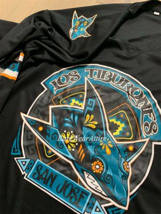 San Jose Sharks Los Tiburones 2018 Nhl Hockey Jersey Adult Sz M Promo Sga