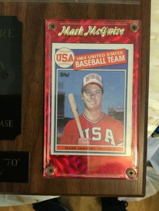 Mark McGwire & Sammy Sosa Home Run Chase Photo Plaque w/ Rookie Cards 5