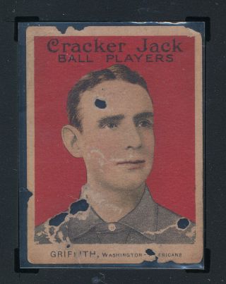 SWISS CHEESE CLARK GRIFFITH HOF 1915 CRACKER JACK E145 - 2 GRADED SGC AUTHENTIC A 2