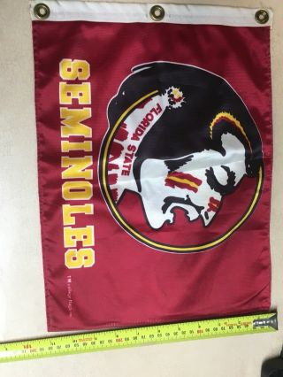Florida State University Old Logo Warrior Head Noles Pick Up Flag 11 X 15