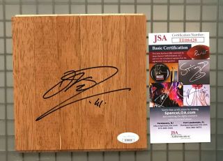 Dirk Nowitzki Signed Hardwood Floorboard Floor Piece Autographed Jsa Auto