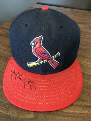 Jim Edmonds Signed Autographed St.  Louis Cardinals Era Hat Size 7 3/8