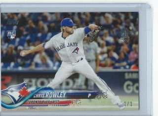2017 2018 Topps Transcendent Chris Rowley 1/1 Jays Vip Party