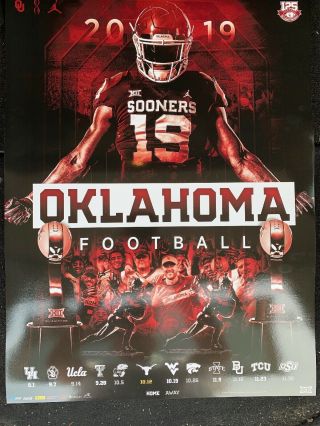 3 Oklahoma Sooners 2019 Football Schedule Poster Lincoln Riley Norman Ou Finally
