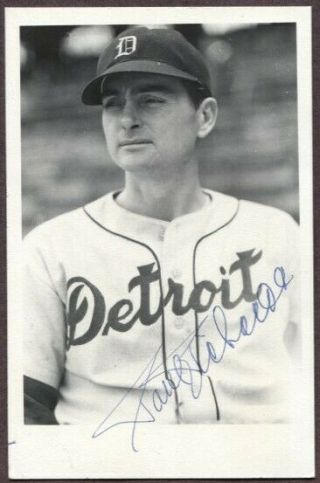 Paul Richards Autographed Detroit Tigers Vintage Brace Postcard