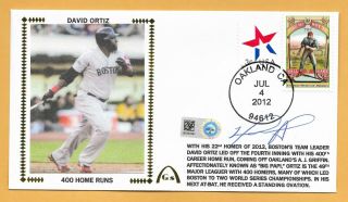 David Ortiz 400 Home Runs Auth Signed Gateway Stamp Envelope Oakland Postmark