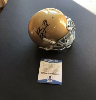 Tim Brown Autographed Signed Official Mini Helmet Beckett Bas Notre Dame Nfl
