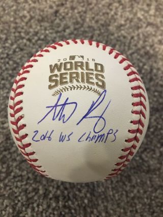 Anthony Rizzo Auto Signed Romlb Chicago Cubs 2016 Ws Champs Inscription Fanatics