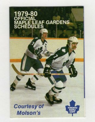 1979 - 80 Toronto Maple Leafs Pocket Schedule Nhl Hockey Molson Beer