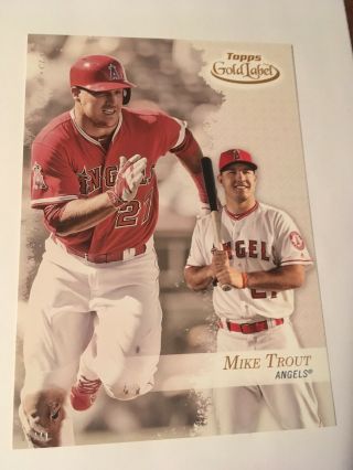 2017 Topps Gold Label Jumbo 5x7 Mike Trout Angels 25 