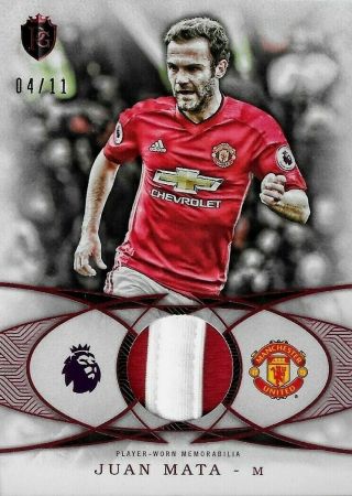 2016 Topps Premier Gold Juan Mata Man Utd Jersey Relic Patch Red Ssp Card /11
