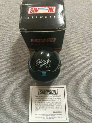 Dale Earnhardt 3 Black Simpson Mini Helmet Limited 1st Edition Nhra Gm 76