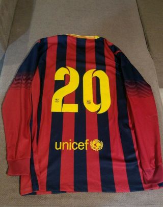 Barcelona Soccer Jersey Season 13/14 Long Sleeve 20 Size L