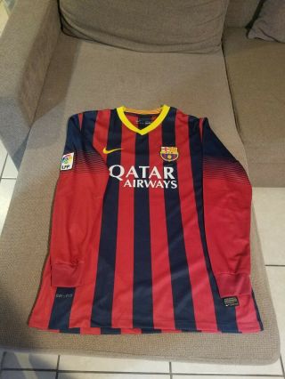Barcelona soccer jersey season 13/14 long sleeve 20 size L 3