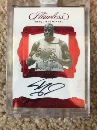 2016 - 2017 Panini Flawless Shaquille O’neal Auto On Card /15 Lakers