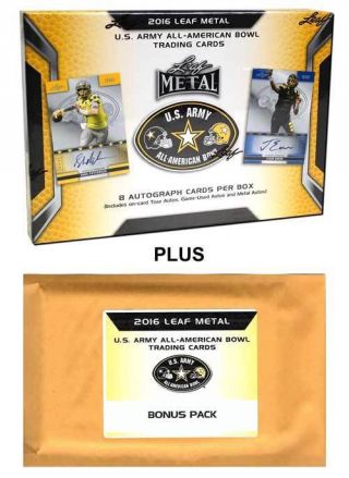 2016 Leaf Metal U.  S.  Army All - American Football Box With Bonus Pack