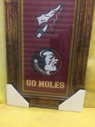 Framed Seminoles FSU Noles 8x32 Embroidered Heritage Banner Pennant 3